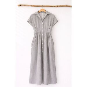 Amazon striped pleated waist shirt dress size small